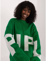 Dámsky zelený oversize sveter (8060)