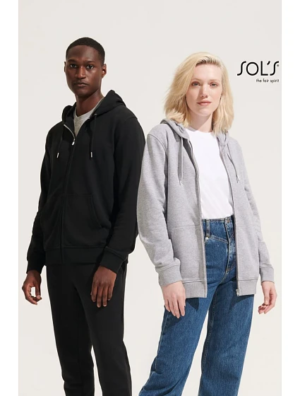 SOL'S Unisex mikina s kapucí z těžké bavlny grey melange model 22424978