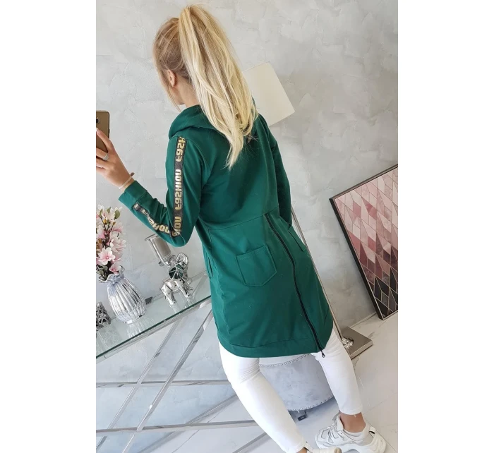 Mikina se zipem na zádech zelená