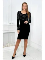 Pletené šaty se model 19150869 vzorem černý - K-Fashion