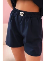 Dámsky set s volánom - blúzka s krátkym rukávom a šortky s gumičkou námornícka modrá Dámsky set s volánom - blúzka s krátkym rukávom a šortky s gumičkou námornícka modrá