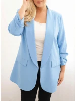 Dámská elegantní plus size sako modrá