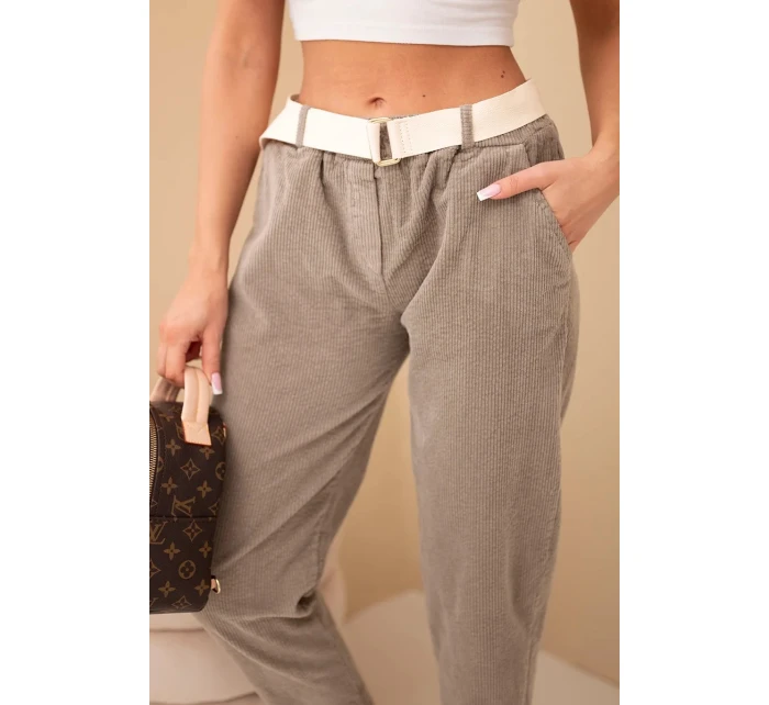 Dámske nohavice so šnúrou a opaskom Fango Dámske nohavice so šnúrou a opaskom Fango