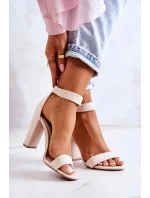 Semišové sandále s béžovou podrážkou Jacqueline - FPrice