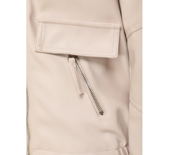 FashionStreet dámske krátke kožené topánky Ramones light beige TY5630