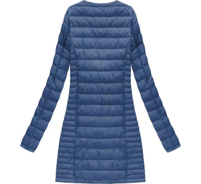 Dlouhá světle modrá prošívaná bunda model 5837772 - DREAM STONE