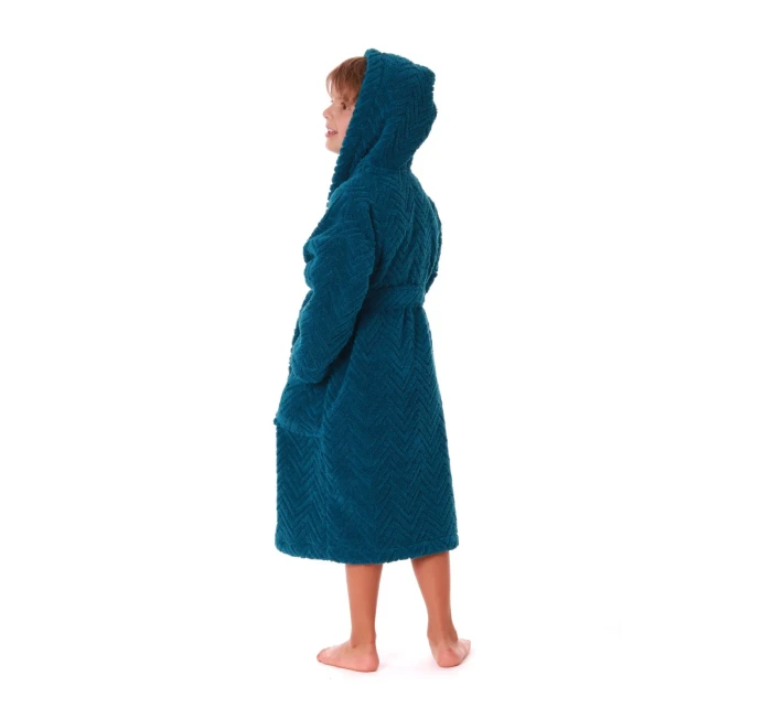 Detský župan Athena s kapucňou 3116 petrol - Vestis