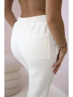 Izolovaná bavlněná souprava, mikina s model 18922065 + kalhotami ecru - K-Fashion