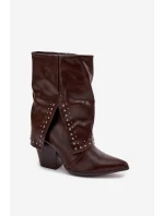 Kovbojky s límcem a zdobením hnědé model 21747831 - Boto