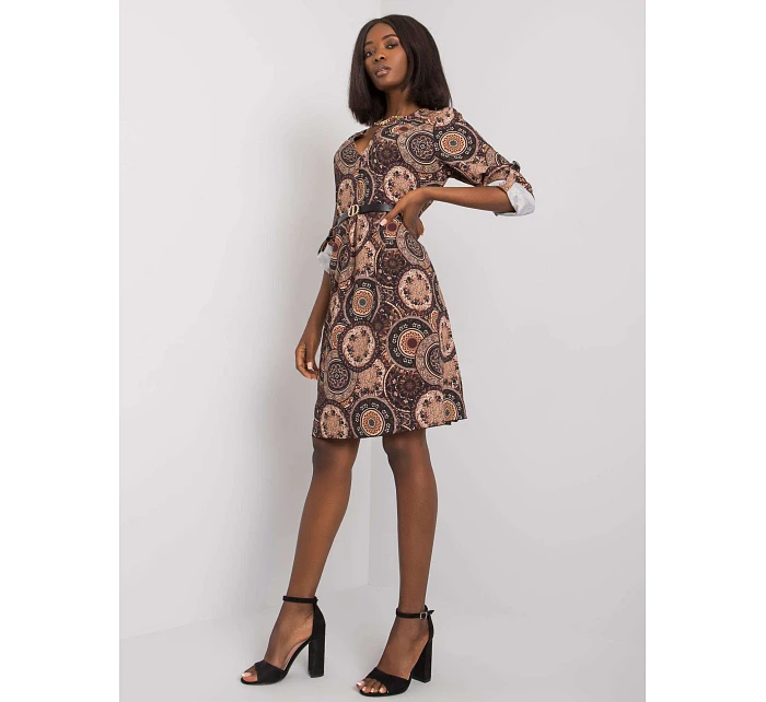 Šaty DHJ SK 12336B.74P hnedé