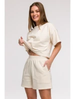 B295 Šortky s vreckami - vanilka