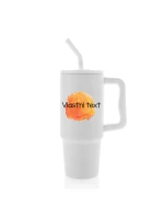 Personalizovaná cestovní termoska s barevným víčkem - Akvarelový otisk