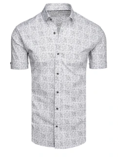 Pánska vzorovaná košeľa s krátkym rukávom svetlo šedá FashionStreet KX1055