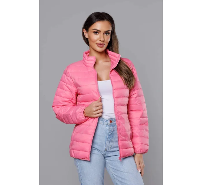 Ľahká ružová prešívaná dámska bunda (58M23037-46)