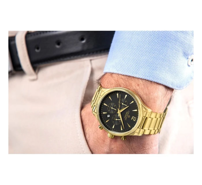 Pánské hodinky Chronograph Sapphire Gold Black model 21807565 - Giewont Pánské hodinky Chronograph Sapphire Gold Black model 21807565 - Giewont