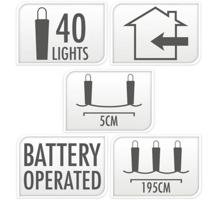LAMPKI NA GIRLANDA 40 LED BIAŁY model 21832586