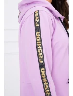 Mikina se zipem na zádech fialová