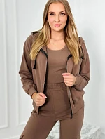 Set 3 v 1 mikina + top + nohavice mocca