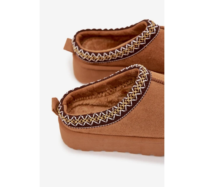 Dětské juniorská sněhule s výšivkou na platformě Camel Jolisse