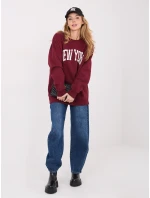 Bluza BL bordowy model 21801809 - FPrice Bluza BL bordowy model 21801809 - FPrice