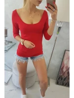 Blúzka s okrúhlym výstrihom 8832 červená - Kesi