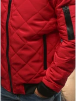 Pánska prešívaná bunda bomber červená TX2210