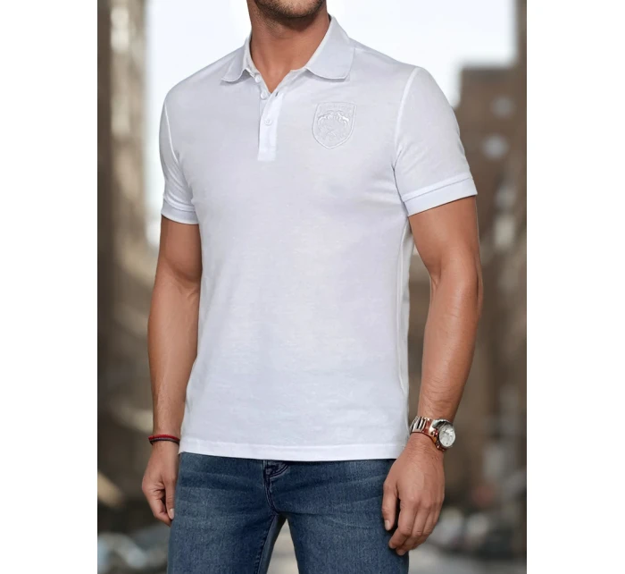 Pánská polokošile s nášivkou bílá Dstreet model 21987849 - FashionStreet