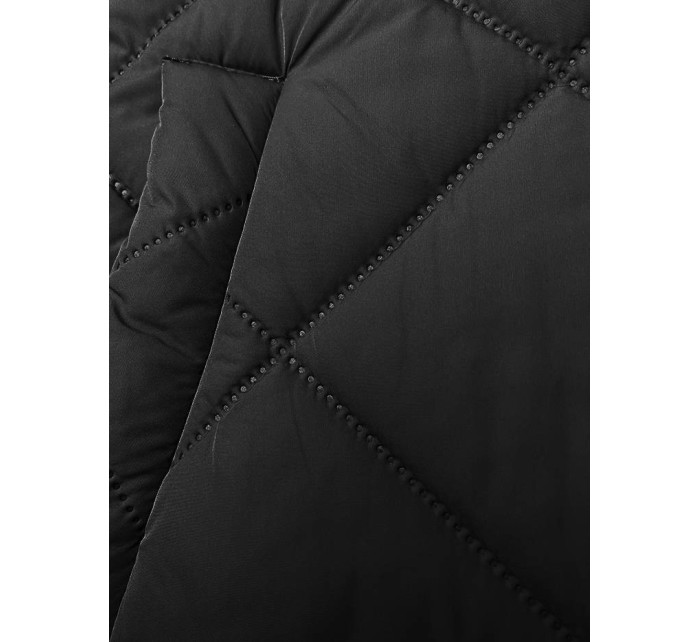 Černá vesta s ozdobnou kapucí (16M9116-392)