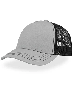 Atlantis Headwear Rapper Canvas-S 5-panelová truckerová čiapka 33.0234 šedá/čierna