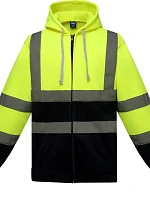 Mikina s kapucňou Yoko HVK 07 Hi-Vis 79.VK07, žltá/námornícka modrá