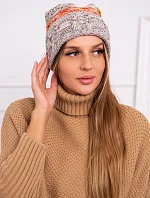Pola fleecová čiapka K267 mocca+mustard
