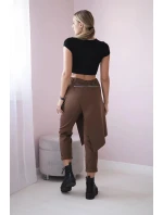 Punto Milano Zimní kalhoty s ozdobným zipem hnědý Punto Milano Zimní kalhoty s ozdobným zipem hnědý