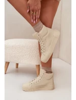 Ocieplane Trampki Damskie Na Platformie Big Star OO274795 Beżowe Ocieplane Trampki Damskie Na Platformie Big Star OO274795 Beżowe