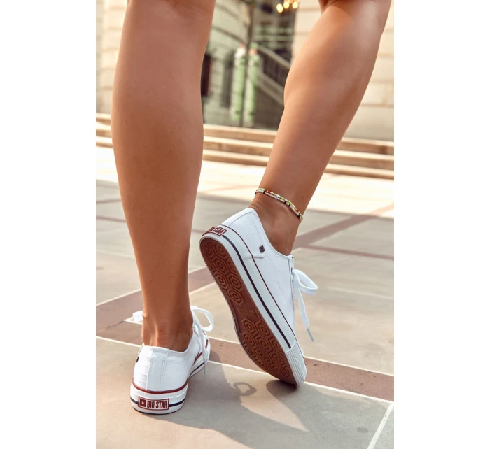 Damskie Trampki Big Star Gumowy Nosek Białe DD274336