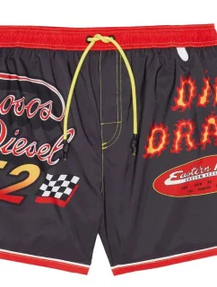 Pánske kúpacie kraťasy - A03880-0QEAL-900 - čierna/červená - Diesel