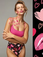 Dámske tangá Kiss Me String Maxi Black Mix - Julimex