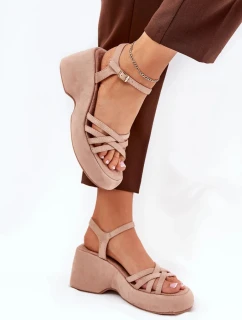 Dámské sandály model 21253429 světle hnědé Step in style - SWEET SHOES