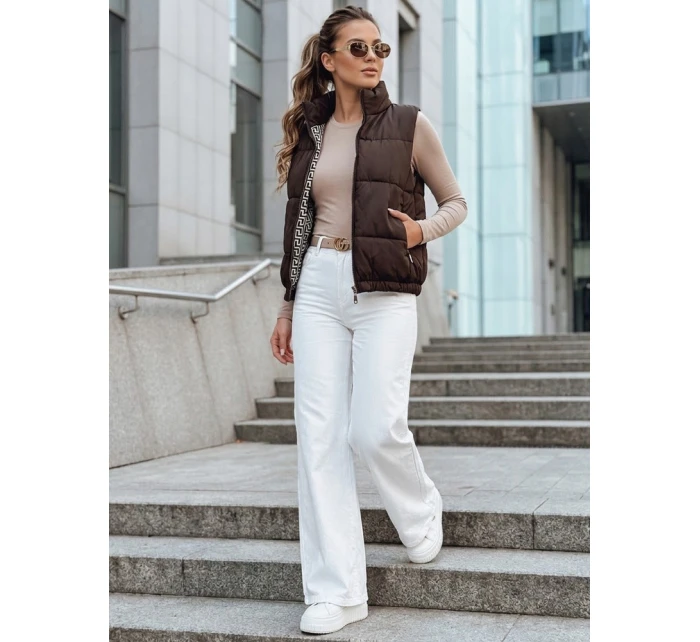 Dámská prošívaná vesta hnědá Dstreet model 21990653 - FashionStreet