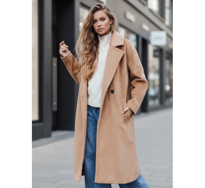 Dámsky prechodný hnedý oversize kabát FashionStreet NY0767z Dámsky prechodný hnedý oversize kabát FashionStreet NY0767z