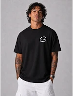 Pánske tričko s potlačou Freaking Rich oversize čierne FashionStreet NX4012R