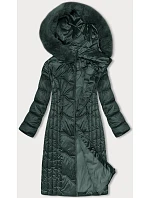 Tmavě zelená dlouhá vypasovaná zimní bunda model 21246707 - S'WEST Tmavě zelená dlouhá vypasovaná zimní bunda model 21246707 - S'WEST