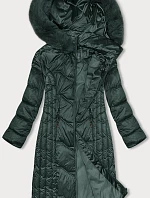 Dlhá zimná bunda slim-fit tmavozelená S'west (B8201-10)
