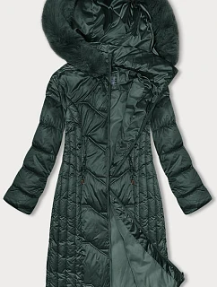 Tmavě zelená dlouhá vypasovaná zimní bunda model 21246707 - S'WEST