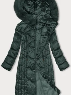 Tmavě zelená dlouhá vypasovaná zimní bunda model 21246707 - S'WEST