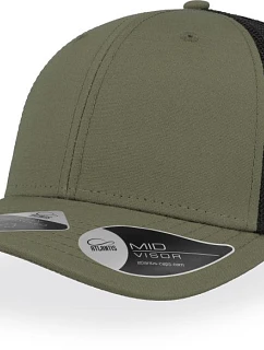 Atlantis Headwear Recy Three 6-panelová sieťovaná čiapka „Recy Three“ 33.6090 olivová/čierna