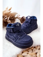 Dziecięce Ocieplane Wysokie Buty Sportowe Granatowe Clafi Dziecięce Ocieplane Wysokie Buty Sportowe Granatowe Clafi
