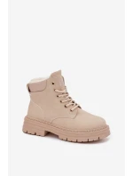 Trapery Damskie Ocieplane Futerkiem Na Zamek Jasnobeżowe Tharika