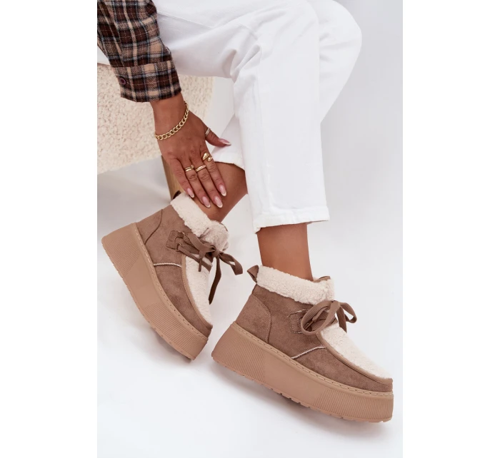 Dámské sněhule na platformě s Béžové model 21709537 - Boto Dámské sněhule na platformě s Béžové model 21709537 - Boto
