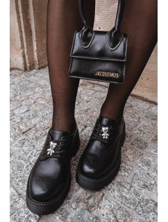 Dámské polobotky s přezkou ekokůže černé model 21714769 - Boto