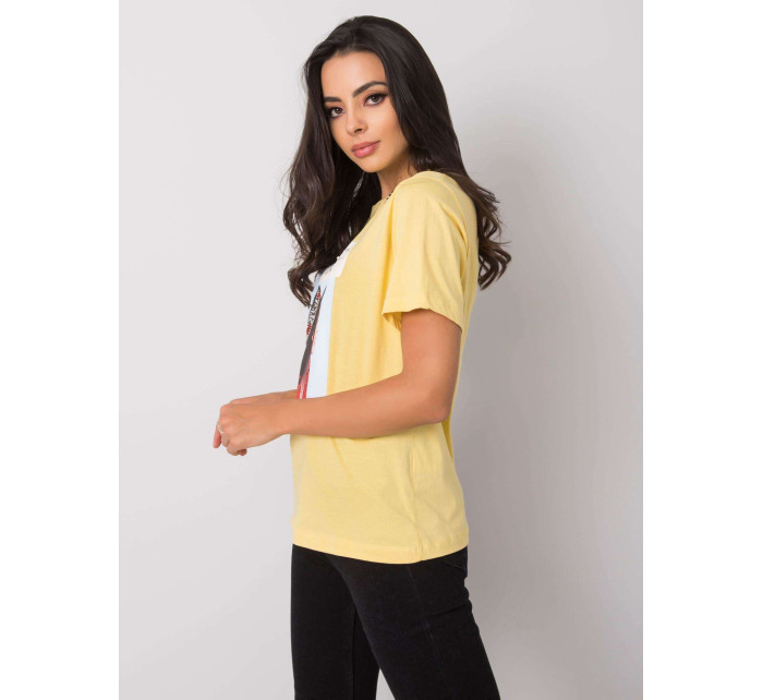 Žlté dámske tričko s potlačou